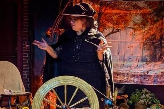 a person standing in front of a building