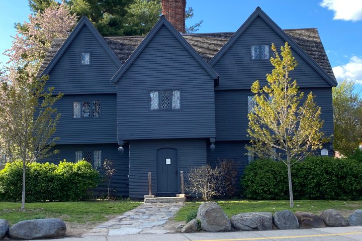 a garden in front of a house with John Ward House in the background