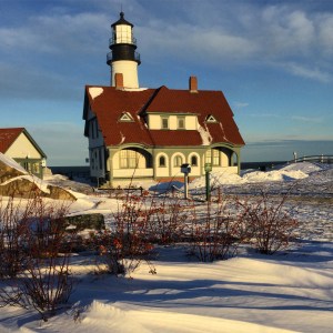 a house covered in snow